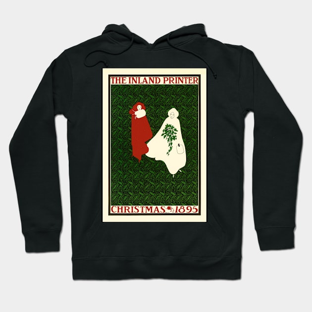 THE INLAND PRINTER CHRISTMAS 1895 by Poster Artist Will Bradley Vintage Advertisement Hoodie by vintageposters